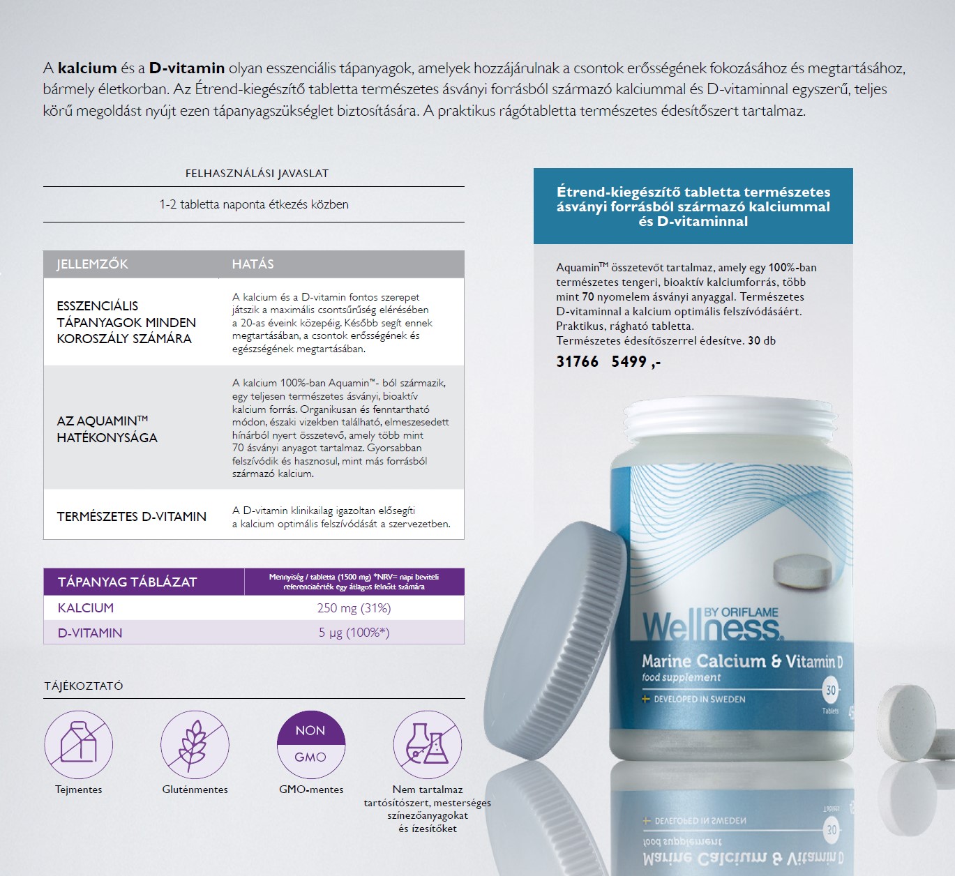 A Kálcium rágótabletta részletes tartalma.